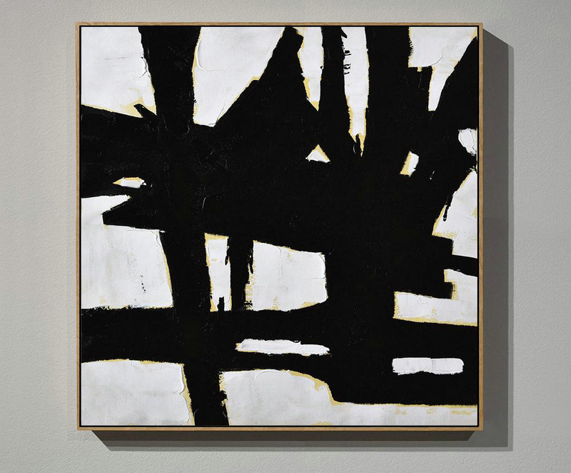 Original Extra Large Wall Art,Handmade Minimal Art Palette Knife Canvas Painting, Black White Beige - Large Canvas Art,Modern Art Abstract Painting